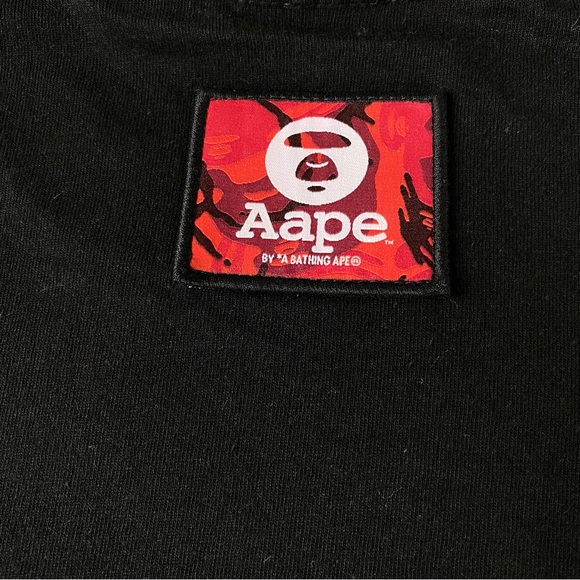AAPE BY A BATHING APE Black Printed Men’s Long Sleeve T-Shirt Size Small - Picture 14 of 14